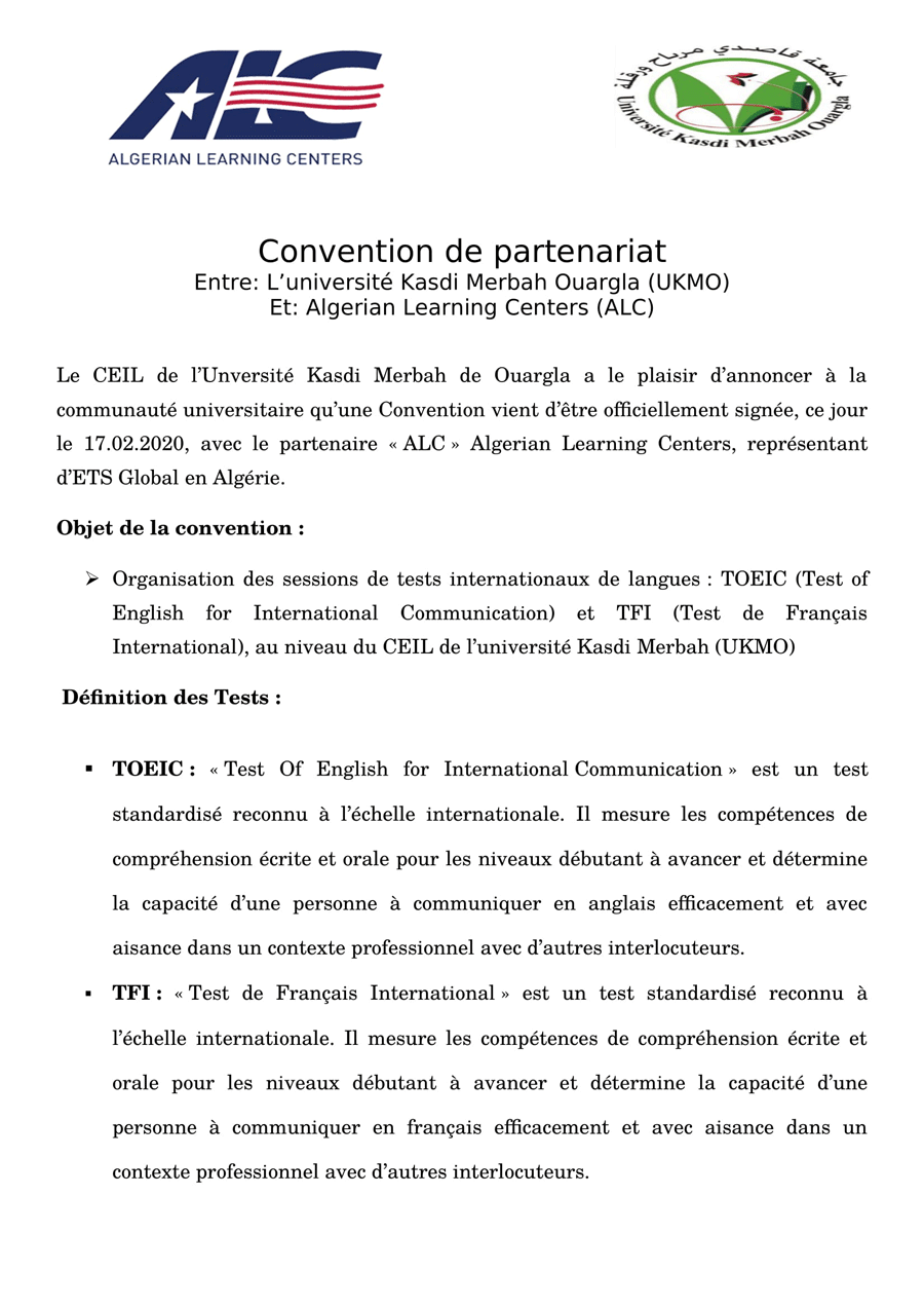 Convention de partenariat