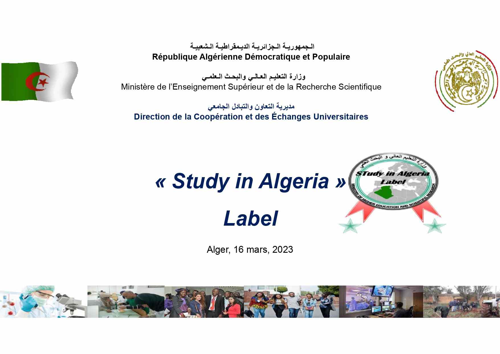 STUDY In ALGERIA LABEL MESRS Mars 2023